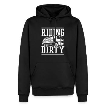 Lkw Fahrer Trucker Lastwagenfahrer Fahrer - Männer Premium Bio Hoodie - Schwarz - Vorne - Nico (187cm)