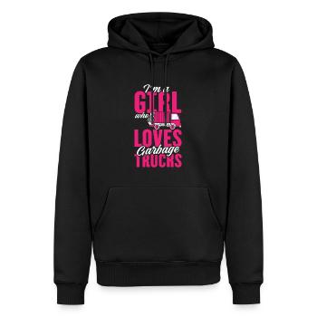 Lkw Fahrer Trucker Lastwagenfahrer Müllwagen - Männer Premium Bio Hoodie - Schwarz - Vorne - Nico (187cm)