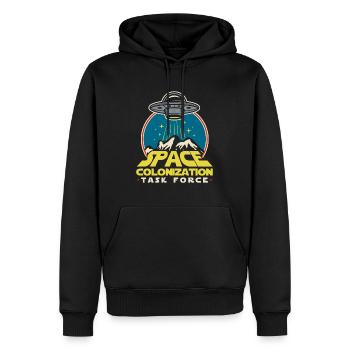 Espace Espace Cool Colonisation de l’espace - Sweat à capuche Premium bio Homme - noir - Devant - Nico (187cm)