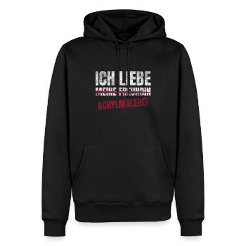 Acrylmaleri Ich Liebe Zeitvertreib Hobby - Männer Premium Bio Hoodie - Schwarz - Vorne - Nico (187cm)