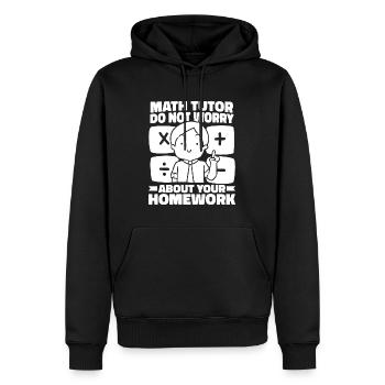 Math Teacher Math Teacher Homework - Men’s Premium Organic Hoodie - black - Front - Nico (187cm)