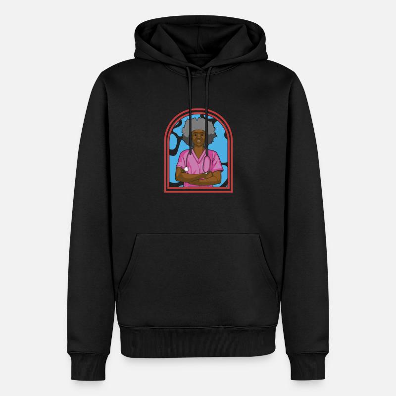 Krankenschwester Afro Notfall Krankenschwester - Männer Premium Bio Hoodie - Schwarz