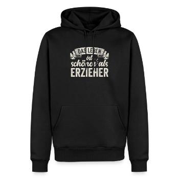 Lustige Erzieher Kinder Betreuung Pädagogik Arbeit - Männer Premium Bio Hoodie - Schwarz - Vorne - Nico (187cm)