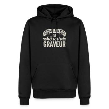 Graveur Schmuck Kunsthandwerk Individualität - Männer Premium Bio Hoodie - Schwarz - Vorne - Nico (187cm)