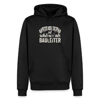 Lustige Bauleiter Baustelle Planung Organisation - Männer Premium Bio Hoodie - Schwarz - Vorne - Nico (187cm)