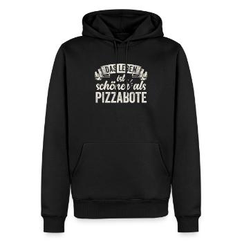 Lustige Pizzabote Lieferung Pizza Essen Bestellung - Männer Premium Bio Hoodie - Schwarz - Vorne - Nico (187cm)