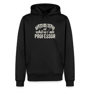 Lustige Professor Vorlesung Wissen Studenten - Männer Premium Bio Hoodie - Schwarz - Vorne - Nico (187cm)