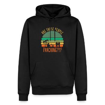 Oilfield Oil Rig Fracking - Men’s Premium Organic Hoodie - black - Front - Nico (187cm)