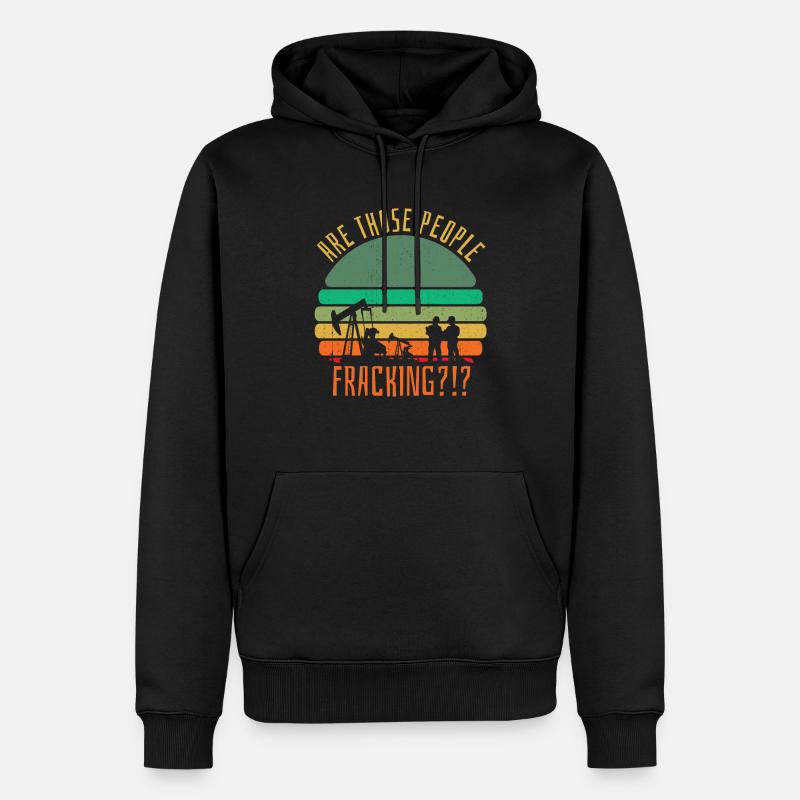 Ölfeld Bohrinsel Fracking - Männer Premium Bio Hoodie - Schwarz