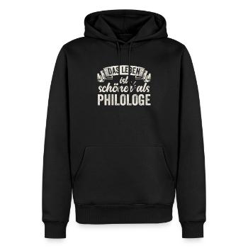 Philologe Sprache Geschichte Texte Übersetzung - Männer Premium Bio Hoodie - Schwarz - Vorne - Nico (187cm)