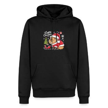 Capybara Christmas Tree Santa Claus - Men’s Premium Organic Hoodie - black - Front - Nico (187cm)