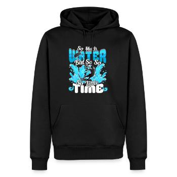 Tant d’eau mais si peu de temps - KiteSurfer - Sweat à capuche Premium bio Homme - noir - Devant - Nico (187cm)