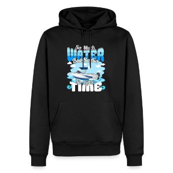 So much water but so little Time - Motorboot - Männer Premium Bio Hoodie - Schwarz - Vorne - Nico (187cm)