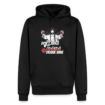 Wine Winemaker Jesus - Men’s Premium Organic Hoodie - black - Front - Nico (187cm)