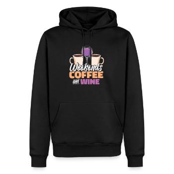 Kaffee Cafe Wochenende Kaffeewein - Männer Premium Bio Hoodie - Schwarz - Vorne - Nico (187cm)
