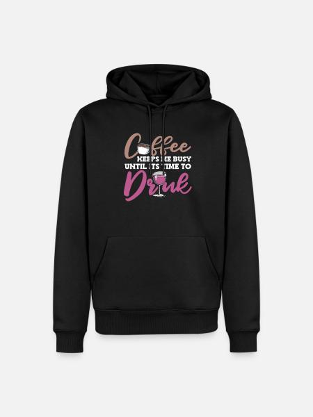 Coffee Cafe Coffee Wine - Men’s Premium Organic Hoodie - black