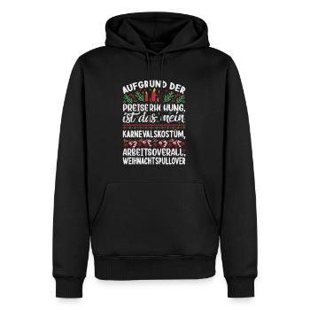 Aufgrund der Preiserhöhung - Weihnachtsspruch - Männer Premium Bio Hoodie - Schwarz - Vorne - Nico (187cm)