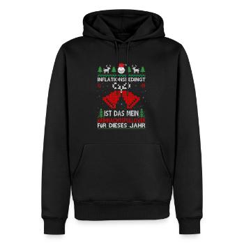 Aufgrund der Preiserhöhung - Ugly Christmas Pulli - Männer Premium Bio Hoodie - Schwarz - Vorne - Nico (187cm)