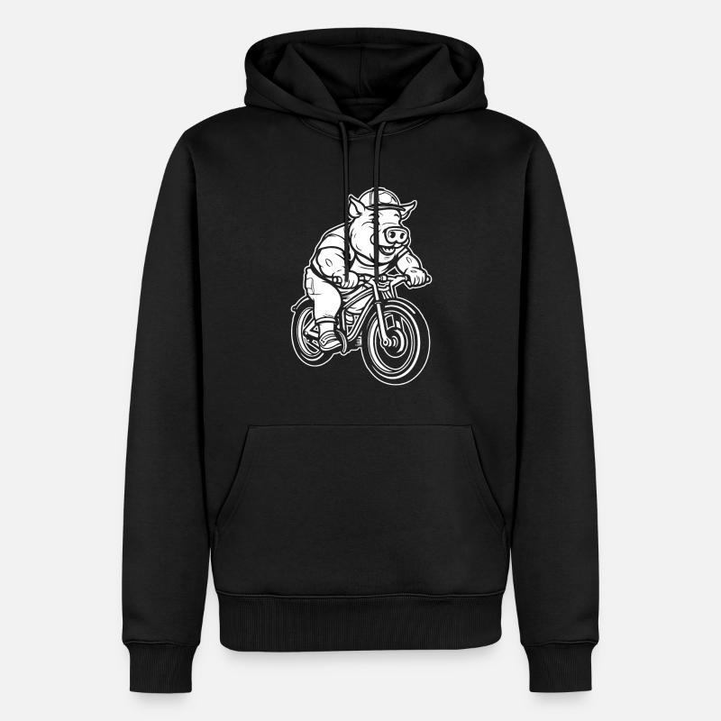 Cochon Cochon Éleveur Cyclisme - Sweat à capuche Premium bio Homme - noir