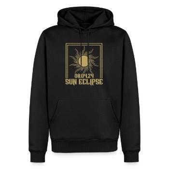 Totale Sonnenfinsternis Usa 8. April 2024 - Männer Premium Bio Hoodie - Schwarz - Vorne - Nico (187cm)