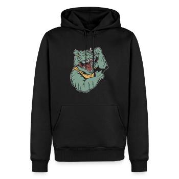 Trex T Rex Dino Cool - Sweat à capuche Premium bio Homme - noir - Devant - Nico (187cm)