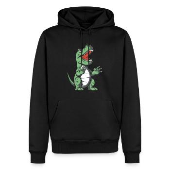 Trex T Rex Dino Cool - Sweat à capuche Premium bio Homme - noir - Devant - Nico (187cm)