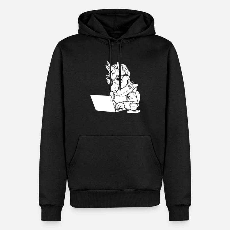 Développeur, Codeur, Programmeur, Café - Sweat à capuche Premium bio Homme - noir