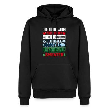 En raison de l’inflation, c’est mon uniforme scolaire - Sweat à capuche Premium bio Homme - noir - Devant - Nico (187cm)