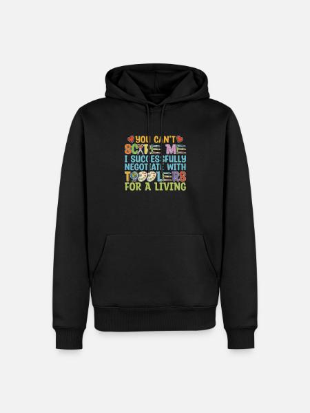 Kindergarten teacher, childminder, funny - Men’s Premium Organic Hoodie - black