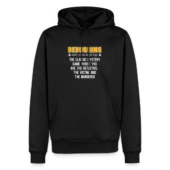 Developer Coder Programmer Funny Debugging - Men’s Premium Organic Hoodie - black - Front - Nico (187cm)