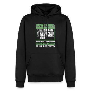Developer, Coder, Programmer - Men’s Premium Organic Hoodie - black - Front - Nico (187cm)