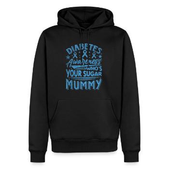 Diabetes Awareness - Who's Your Sugar Mummy - Männer Premium Bio Hoodie - Schwarz - Vorne - Nico (187cm)