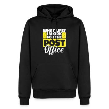 Postbote Briefträger Witzig - Männer Premium Bio Hoodie - Schwarz - Vorne - Nico (187cm)