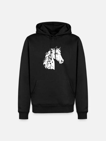 Pferd Reitsport - Männer Premium Bio Hoodie - Schwarz
