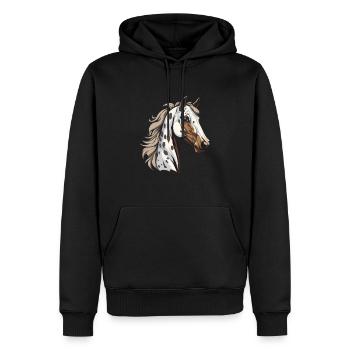 Sports équestres équestres à cheval - Sweat à capuche Premium bio Homme - noir - Devant - Nico (187cm)