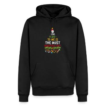 Being Related To Me – Lustiger Weihnachtsspruch - Männer Premium Bio Hoodie - Schwarz - Vorne - Nico (187cm)