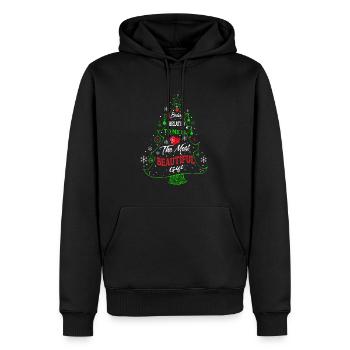 Being Related To Me – Lustiger Weihnachtsspruch - Männer Premium Bio Hoodie - Schwarz - Vorne - Nico (187cm)