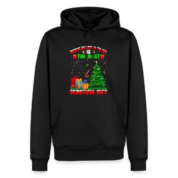 Being Related To Me – Lustiger Weihnachtsspruch - Männer Premium Bio Hoodie - Schwarz - Vorne - Nico (187cm)