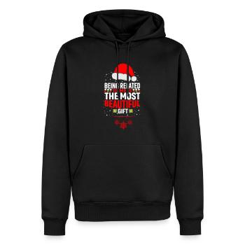 Being Related To Me – Lustiger Weihnachtsspruch - Männer Premium Bio Hoodie - Schwarz - Vorne - Nico (187cm)