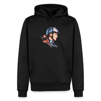 Chevaux - Sweat à capuche Premium bio Homme - noir - Devant - Nico (187cm)