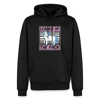 Licorne Licorne Drôle Bizarre Humour - Sweat à capuche Premium bio Homme - noir - Devant - Nico (187cm)