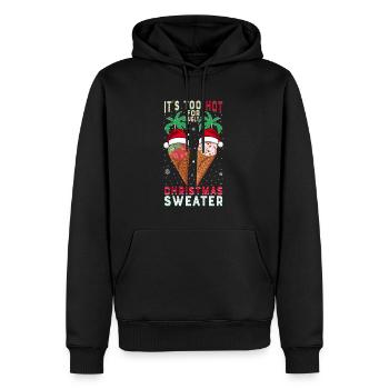 Il fait trop chaud pour les pulls de Noël moches - Sweat à capuche Premium bio Homme - noir - Devant - Nico (187cm)