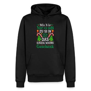 Mit Mir Verwandt Zu Sein Ist das Wahre GEschenk - Männer Premium Bio Hoodie - Schwarz - Vorne - Nico (187cm)