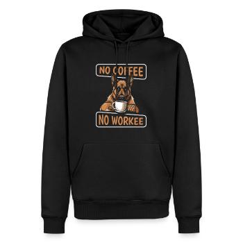 Kaffee Cafe Deutscher Schäferhund - Männer Premium Bio Hoodie - Schwarz - Vorne - Nico (187cm)