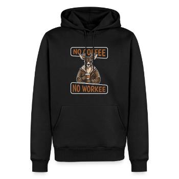 Kaffee Cafe Reh No Coffee No Workee - Männer Premium Bio Hoodie - Schwarz - Vorne - Nico (187cm)