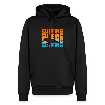 Surfer Surfen Cool Retro Surfer Vintage Surf - Männer Premium Bio Hoodie - Schwarz - Vorne - Nico (187cm)