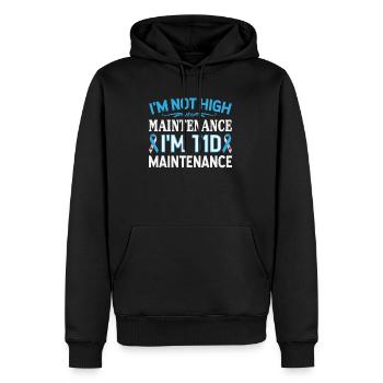 Diabetes Ich Bin Pflegeleicht Mit Typ 1 - Männer Premium Bio Hoodie - Schwarz - Vorne - Nico (187cm)
