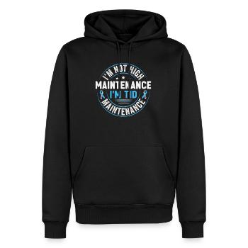 Diabetes Ich Bin Pflegeleicht Mit Typ 1 - Männer Premium Bio Hoodie - Schwarz - Vorne - Nico (187cm)