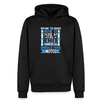 Skiing Through Diabetes Like A Pro My Pancreas - Männer Premium Bio Hoodie - Schwarz - Vorne - Nico (187cm)