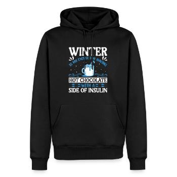 Meine Ausrede für heiße Schokolade - Der Winter - Männer Premium Bio Hoodie - Schwarz - Vorne - Nico (187cm)